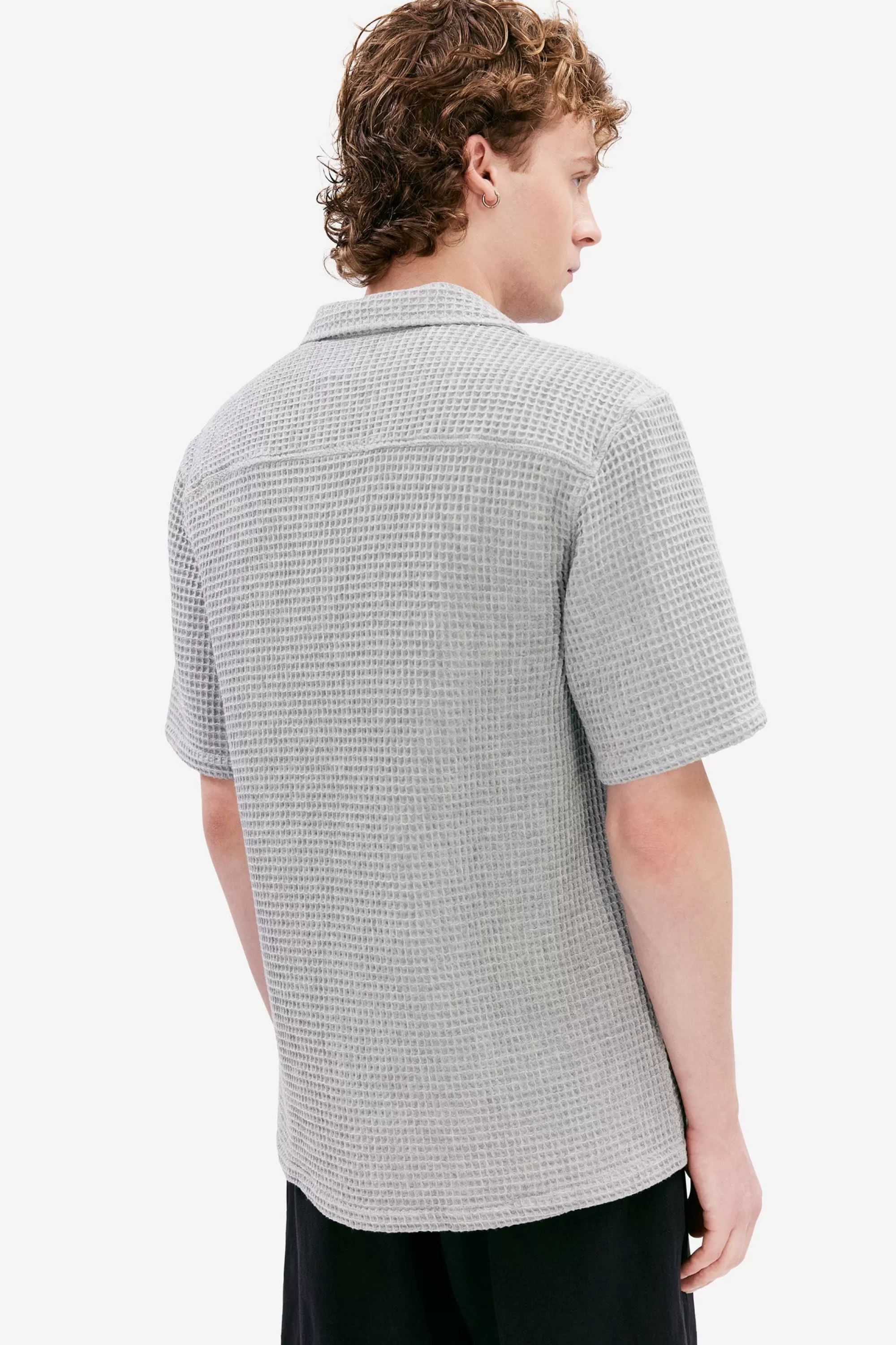 kilian_waffle_grey_melange_3.webp Outlet Kilian Waffle grey melange Skjortor