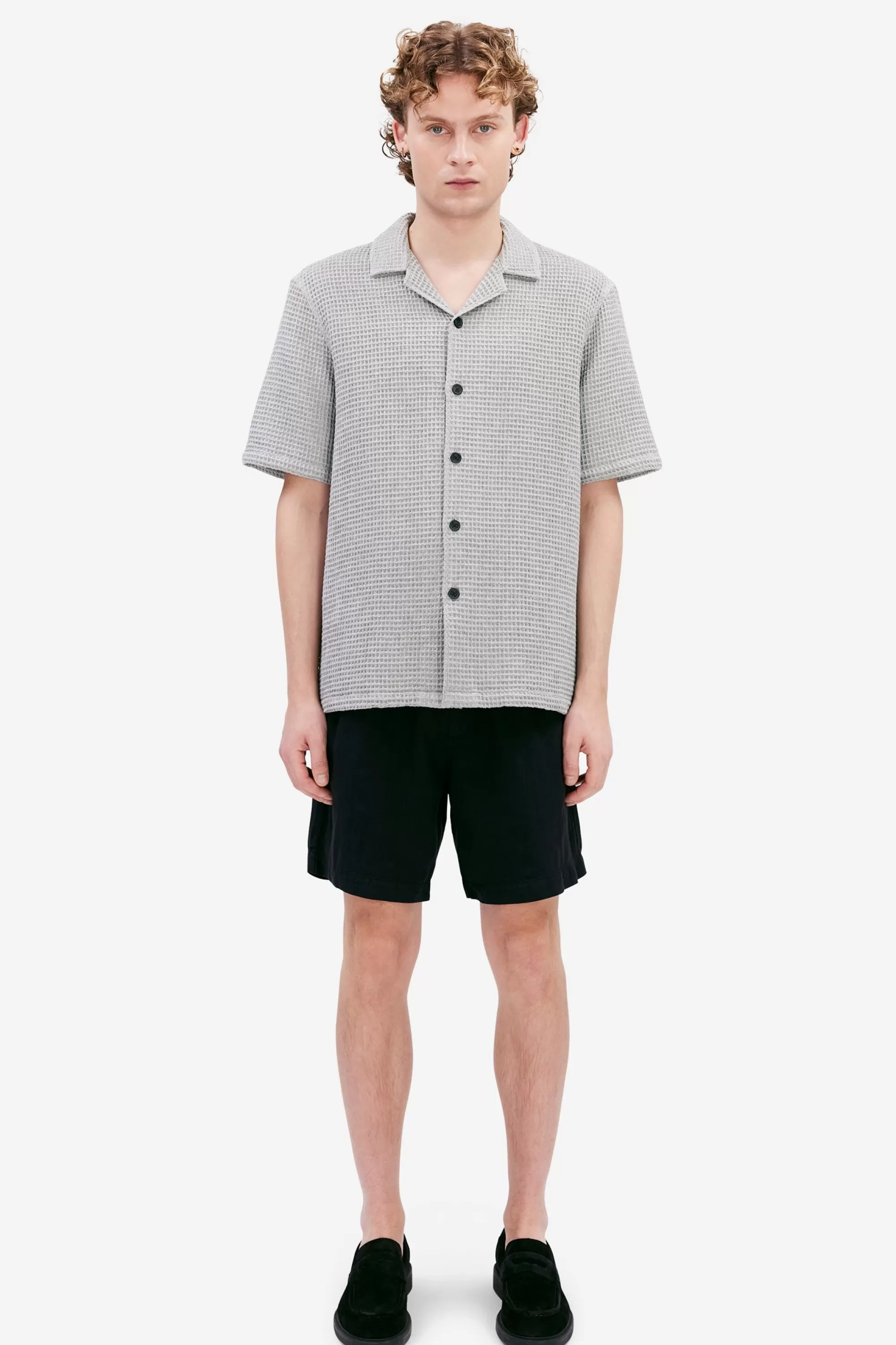 kilian_waffle_grey_melange_4.webp Outlet Kilian Waffle grey melange Skjortor
